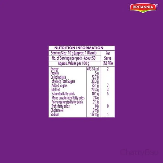 Britannia Bourbon Biscuits 500 g (Pack of 5) view 3