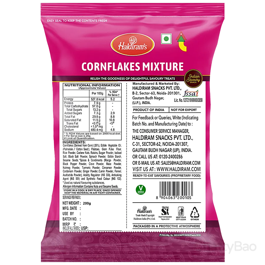 Haldirams Namkeen - Cornflakes Mixture 200 g view 2