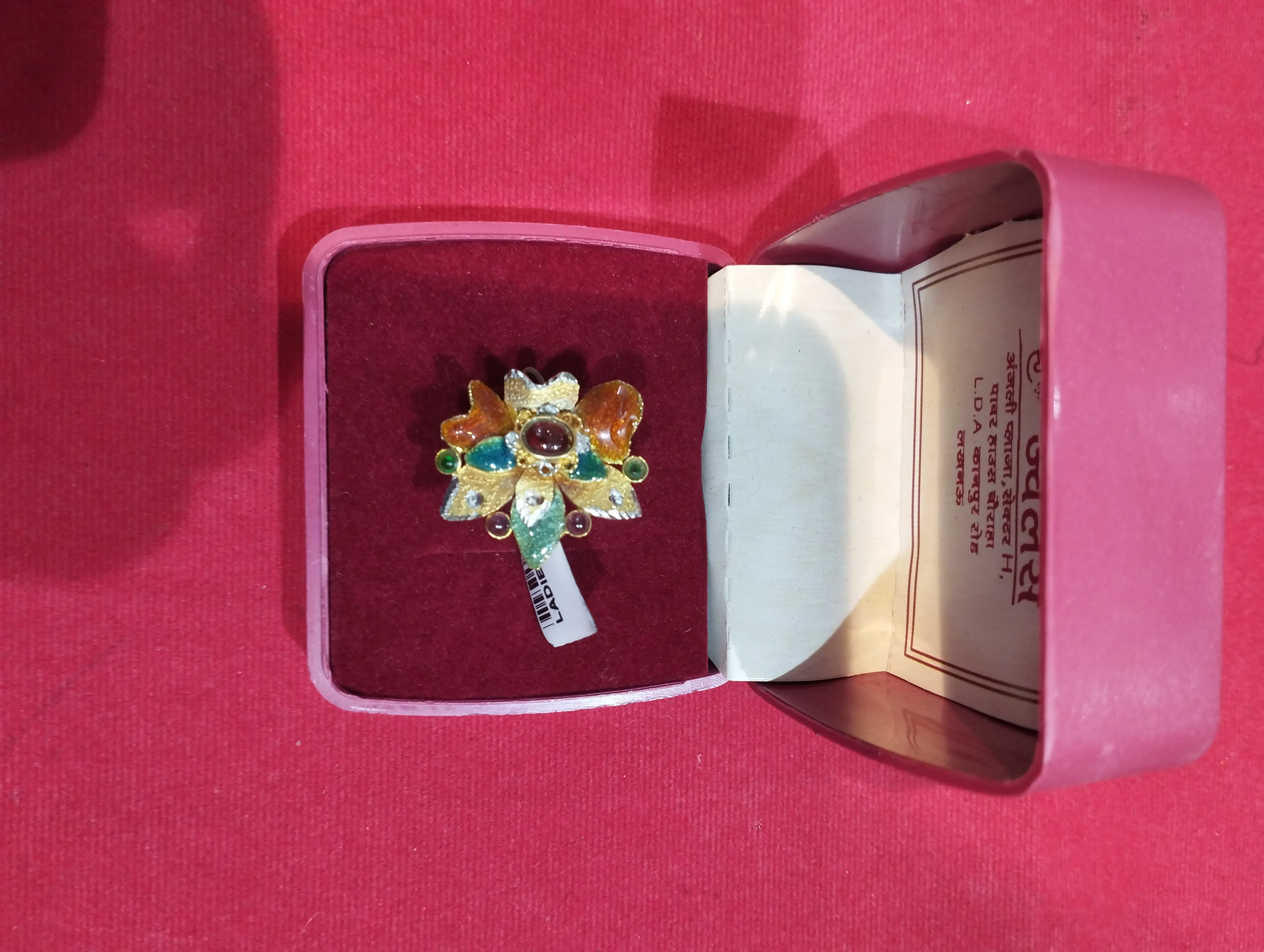 Gemstone Floral Ring view 2
