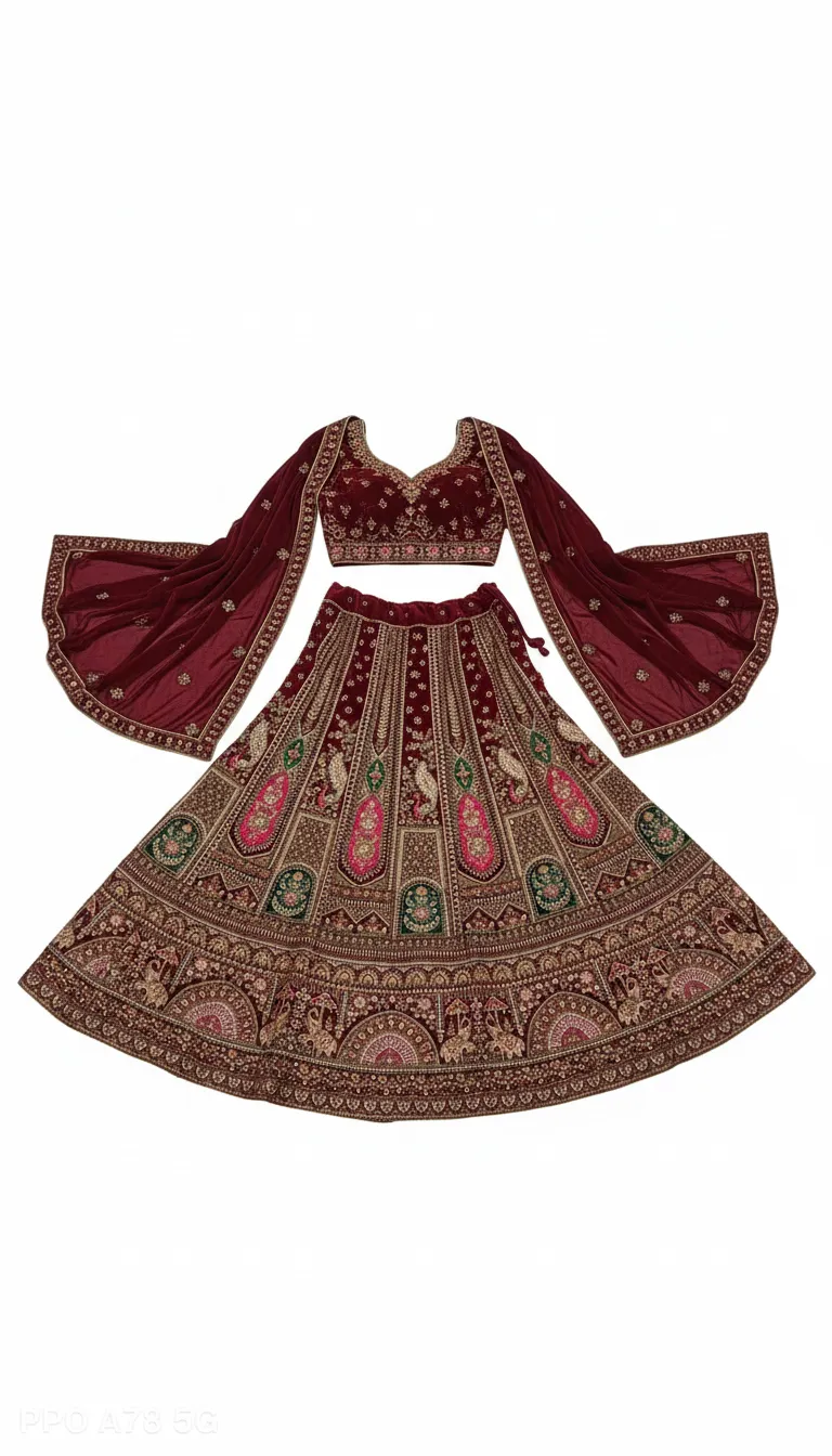 Embroidered Bridal Lehenga Choli view 2