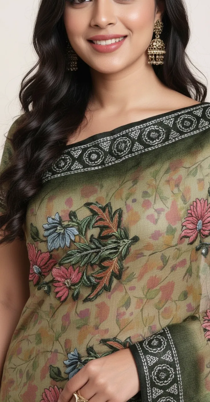 Embroidered Leo Saree view 3