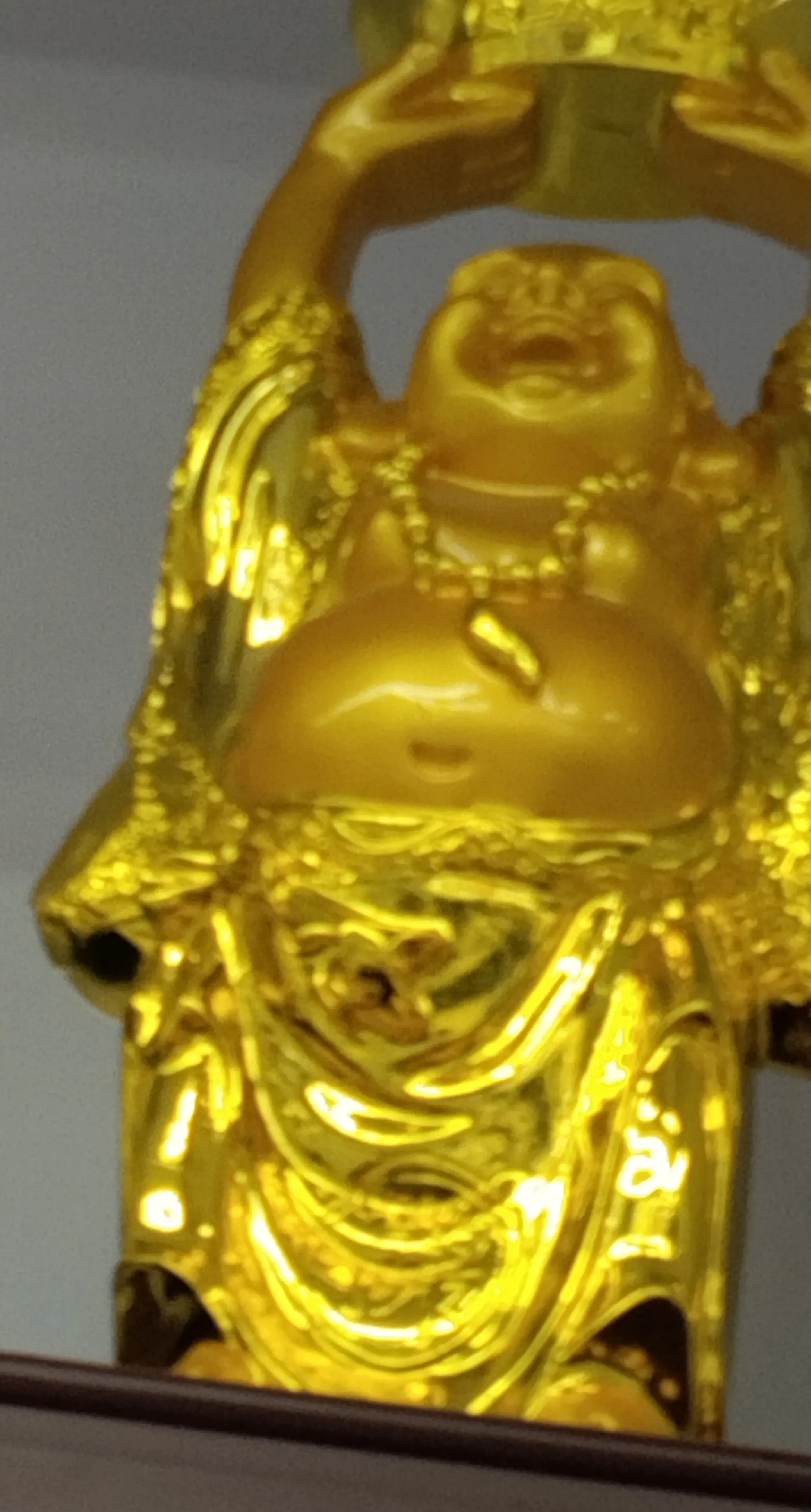 Gold Laughing Buddha Figurine view 2