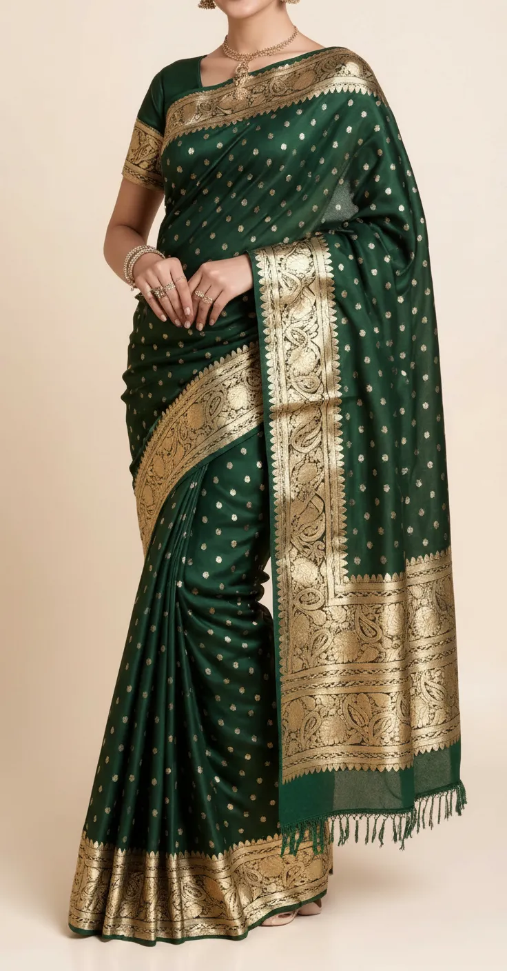 Embroidered Banarasi Saree view 4