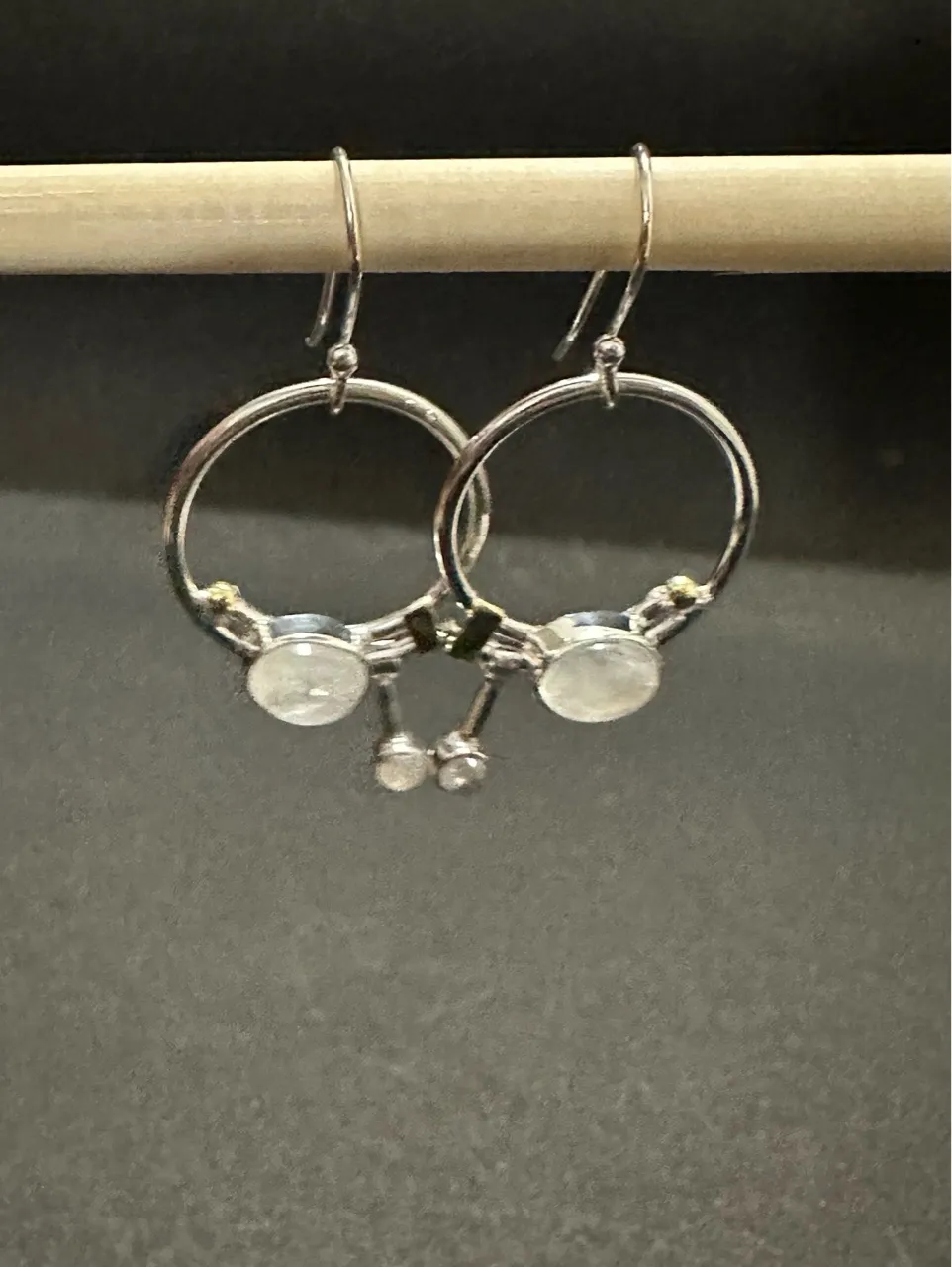 Silver Moonstone Earrings view 3