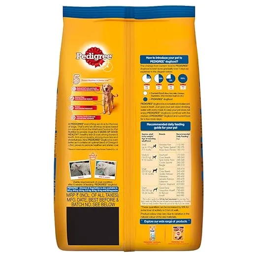 Pedigree Adult Dry Dog Food Chicken & Vegetable 1 Kg view 2