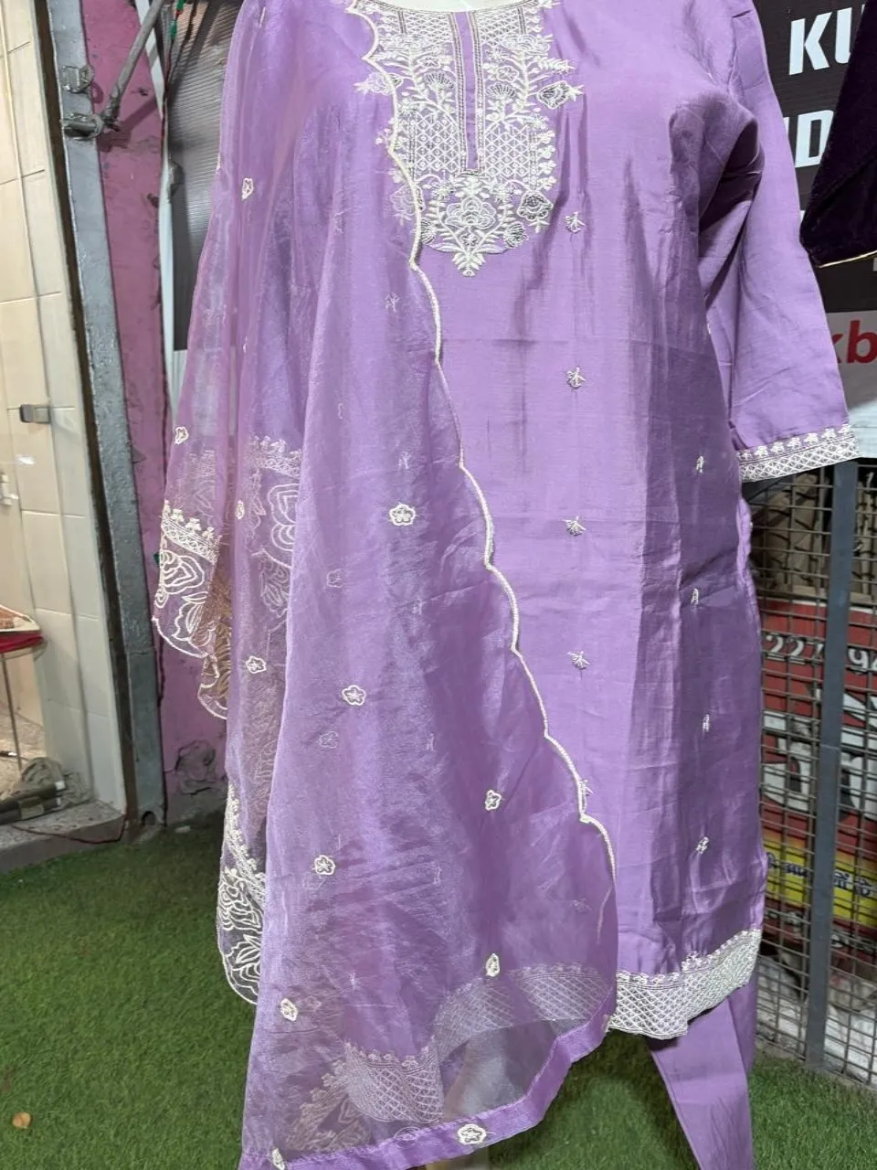 Embroidered Purple Suit view 2
