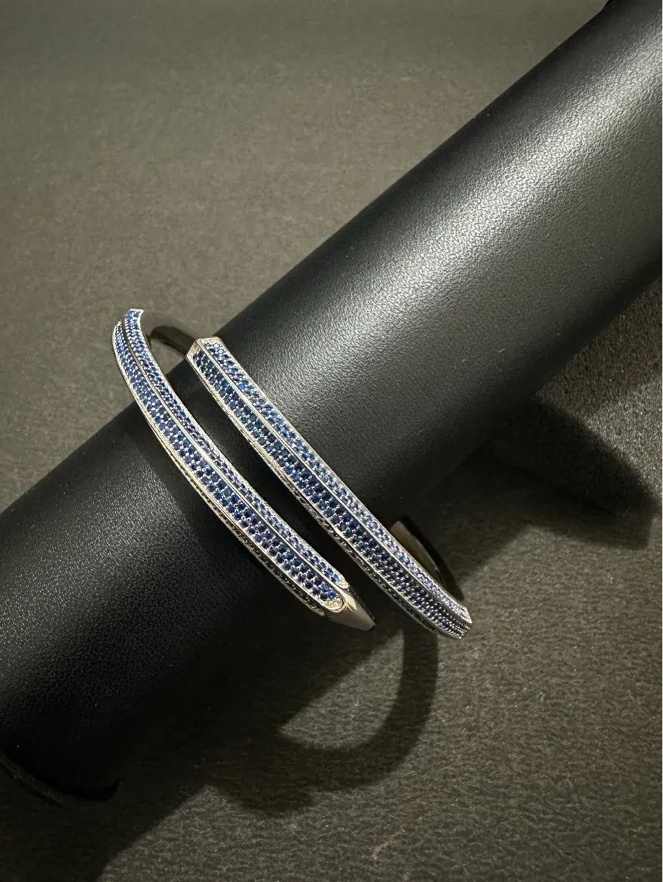 Sapphire Studded Silver Bracelet view 3