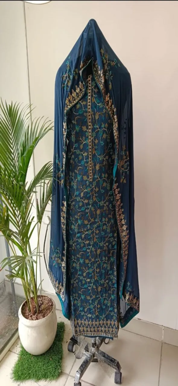 Embroidered Festive Suit Set view 2