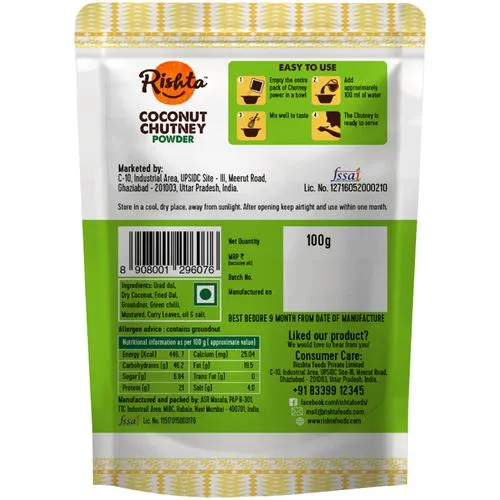 Rishta Coconut Chutney Powder 100 g view 2
