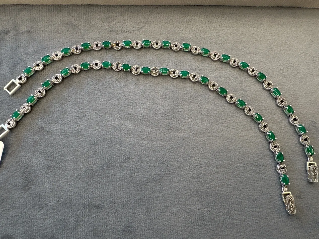 Emerald Green Crystal Anklets view 2