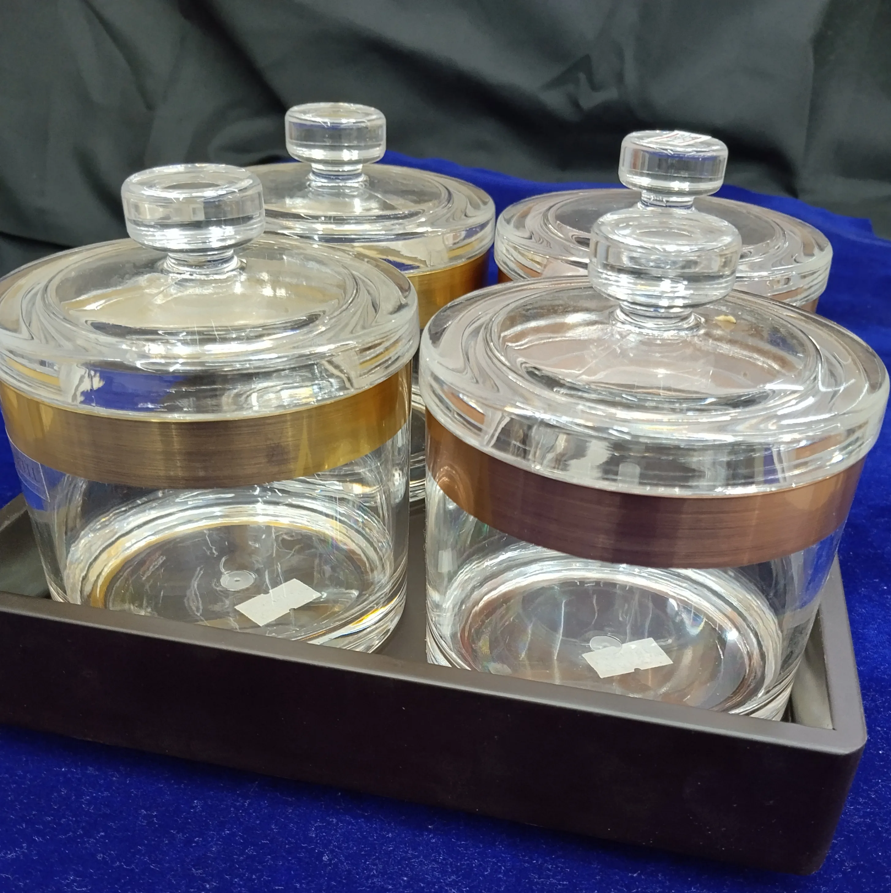 Glass Jars with Metallic Bands view 2