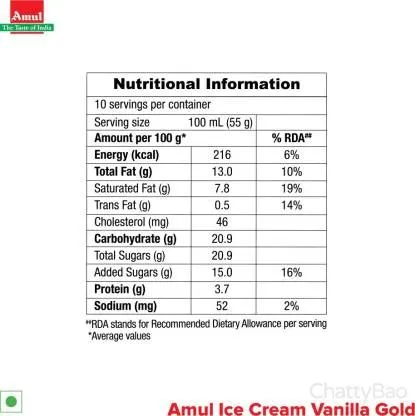 Amul Gold Vanilla Ice Cream 1 L view 3