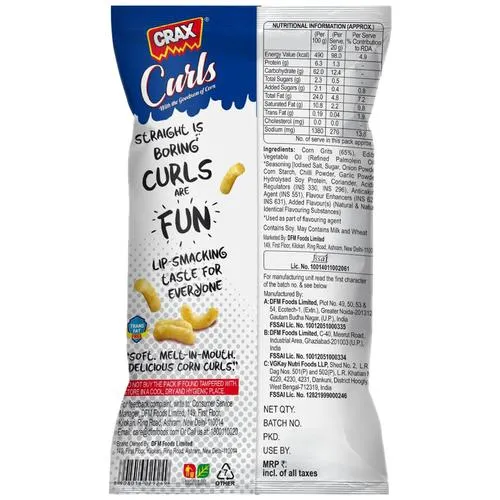 Crax Curls Chatpata Masala Yummy Snack 56 g view 2