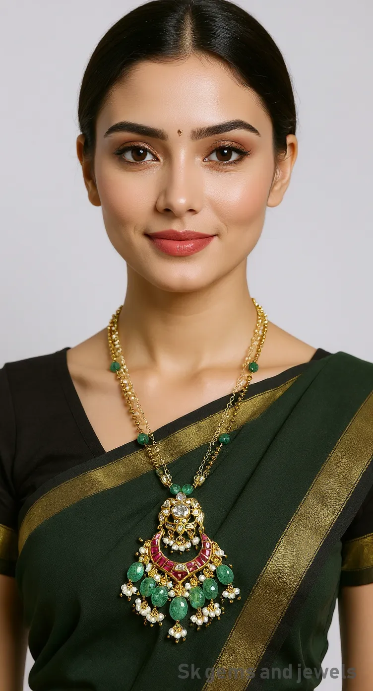 Jadau Kundan Pendend Set view 2