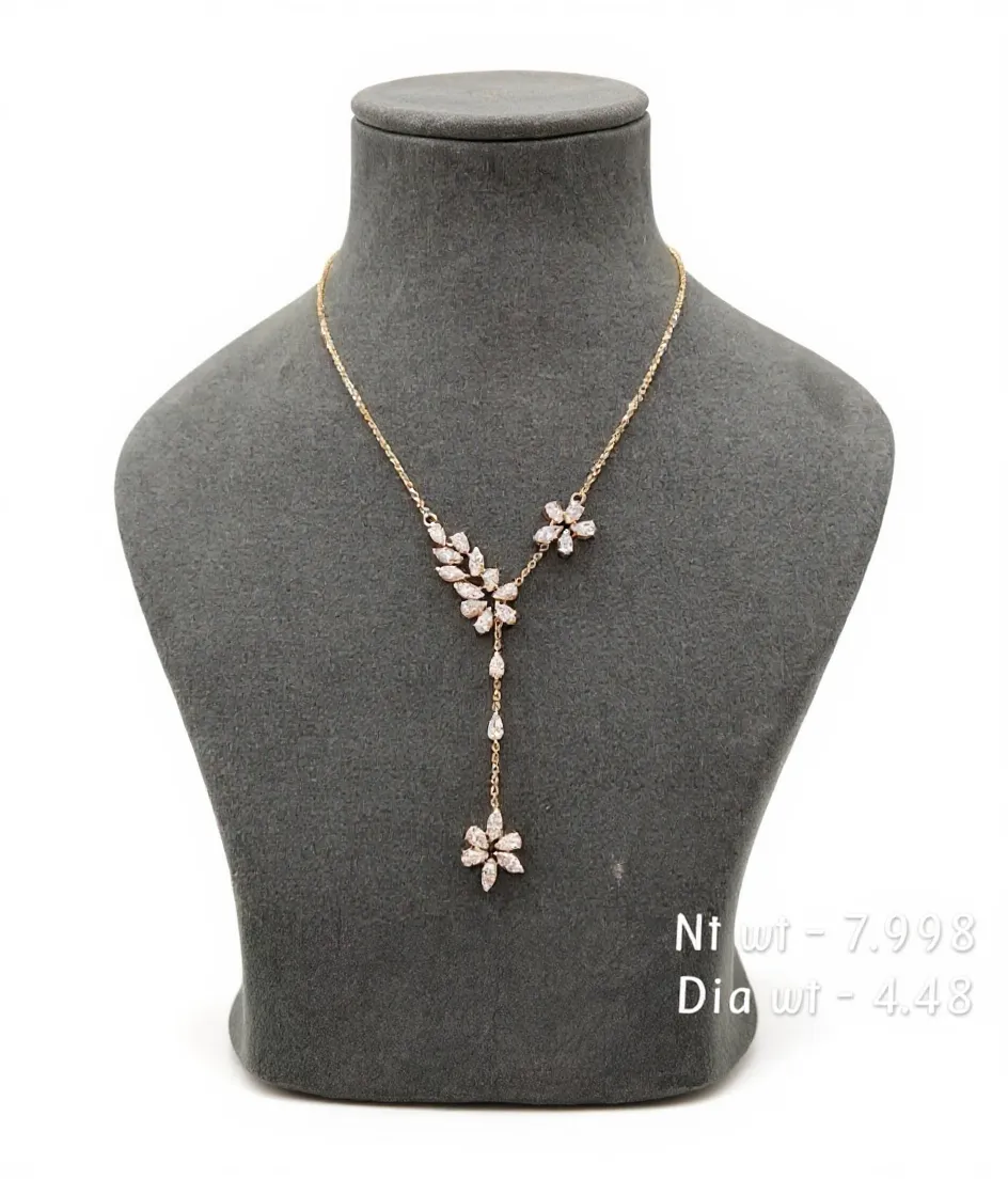 Diamond Flower Necklace view 2