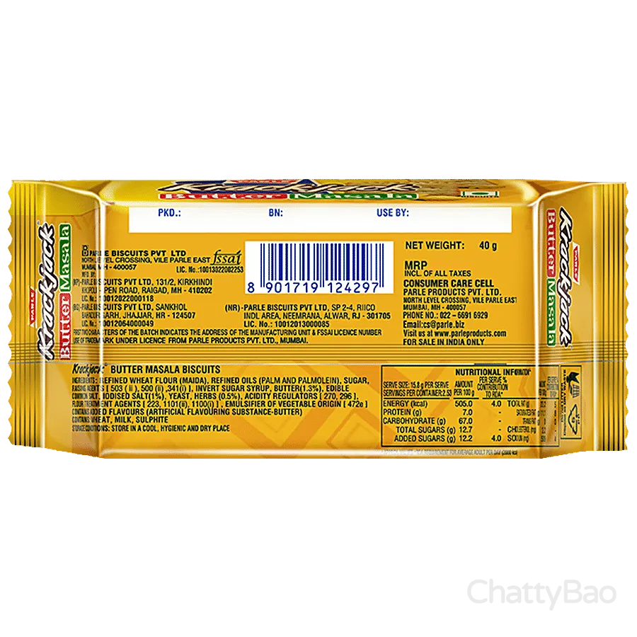 Parle Krackjack Biscuits - Butter Masala 40 g view 2