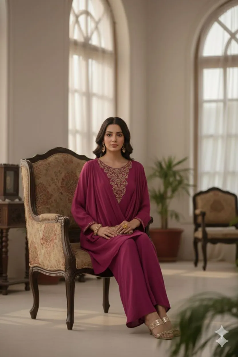 Elegant Magenta Salwar Suit view 2