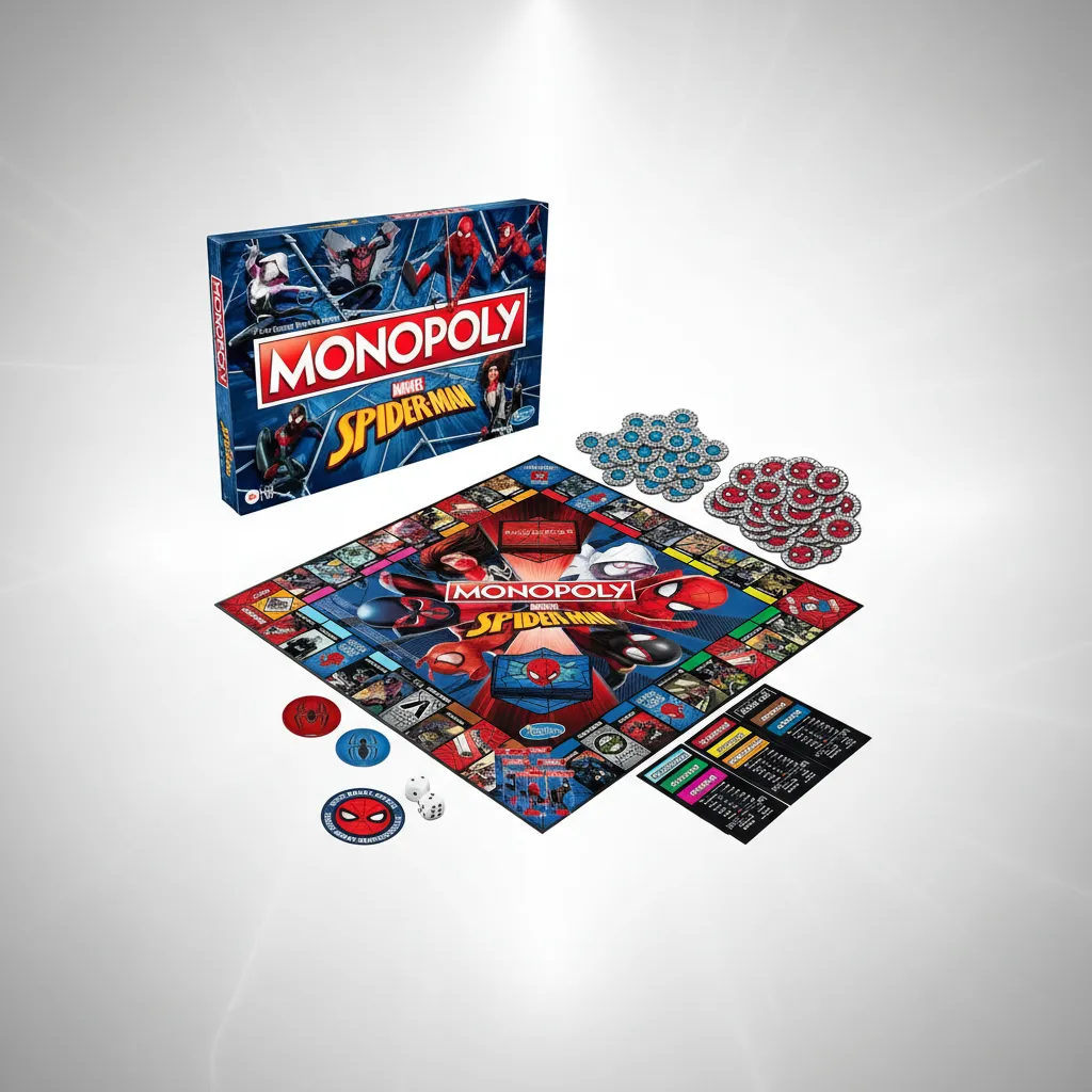 Monopoly Marvel Spider-Man Edition Board Game, Play as a Spider Hero, Fun Game for Kids Ages 8 and Up, Strategy Game for 2-6 Players view 4