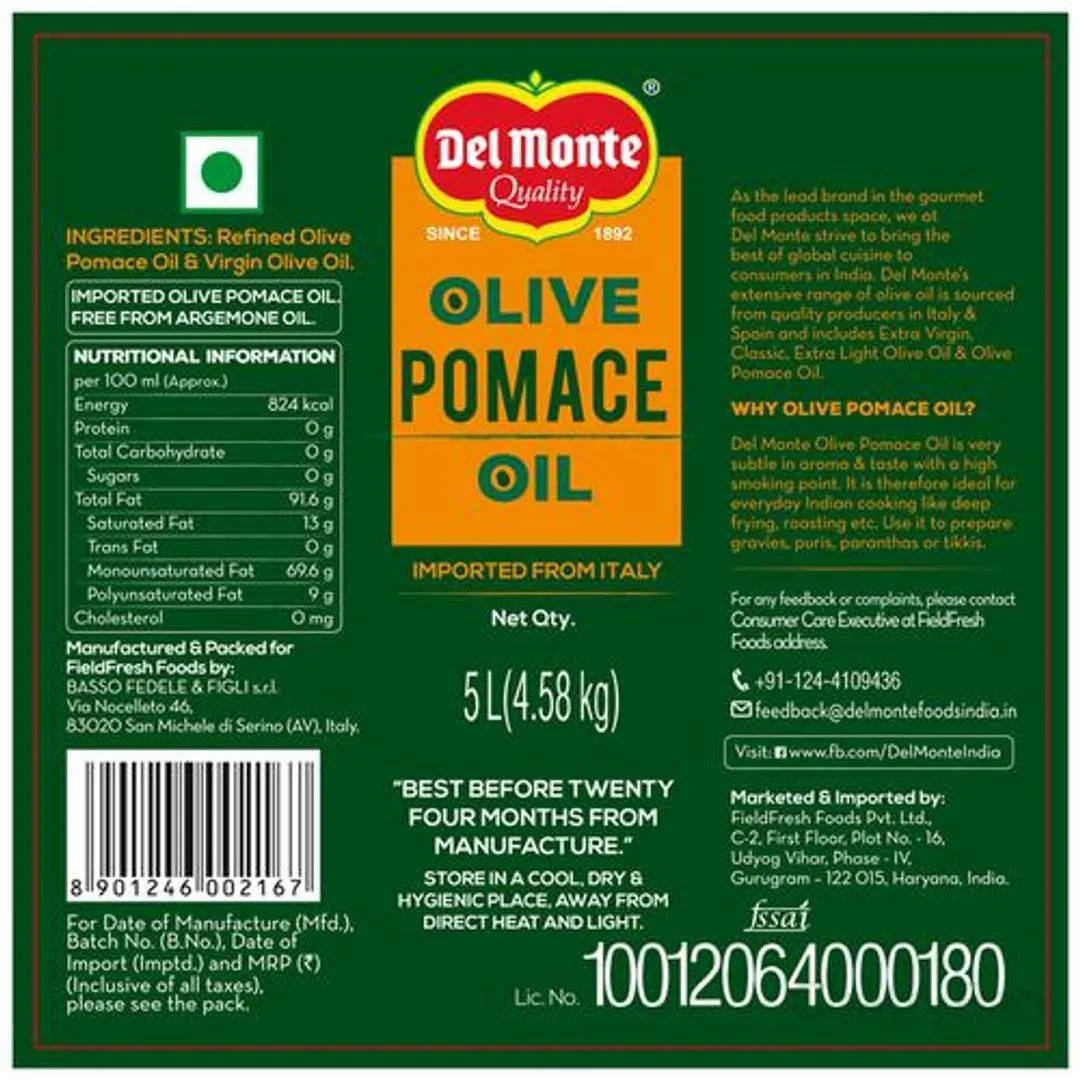 Del Monte Olive Pomace Oil Tin 5 L view 2