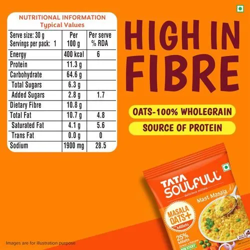 Tata Soulfull Masala Oats - Mast Masala 33 g view 3