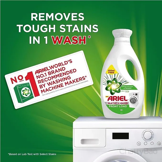Ariel Matic Liquid Detergent Front Load 2 L + 500ml Free view 3