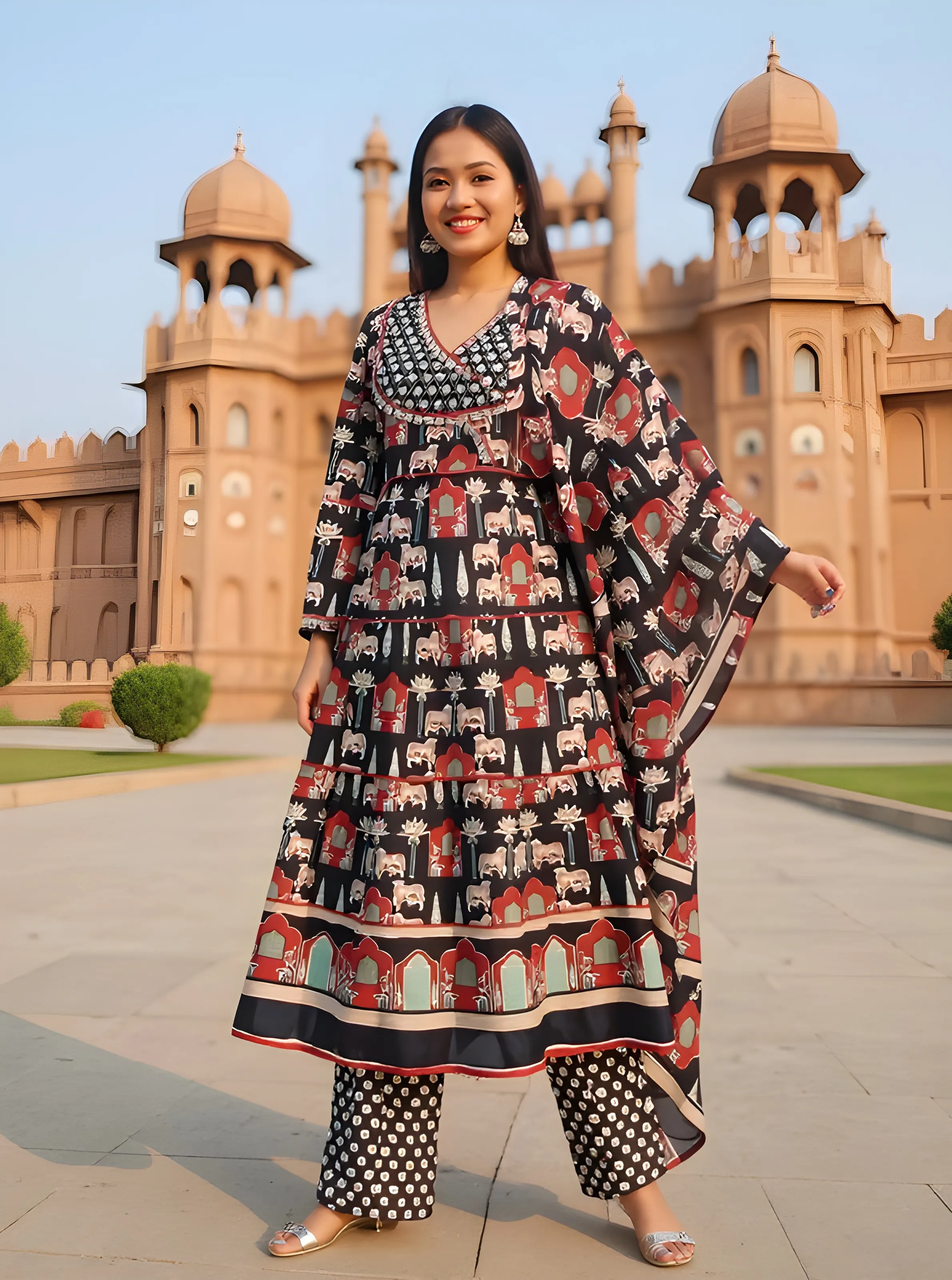 Karigari Ethnic Print Dress view 2