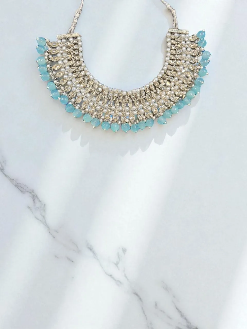 Aqua Crystal Necklace view 3