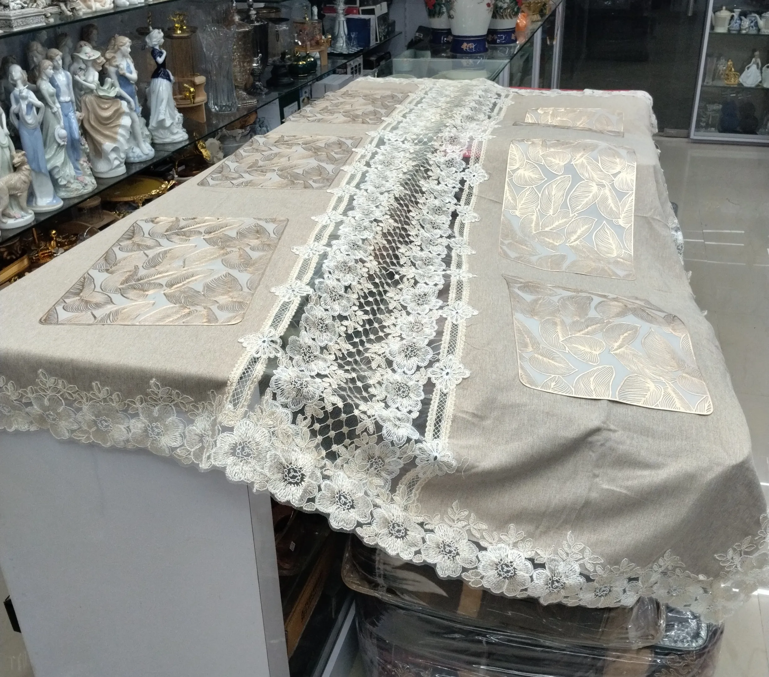 Decorative Lace Tablecloth With Mats view 2