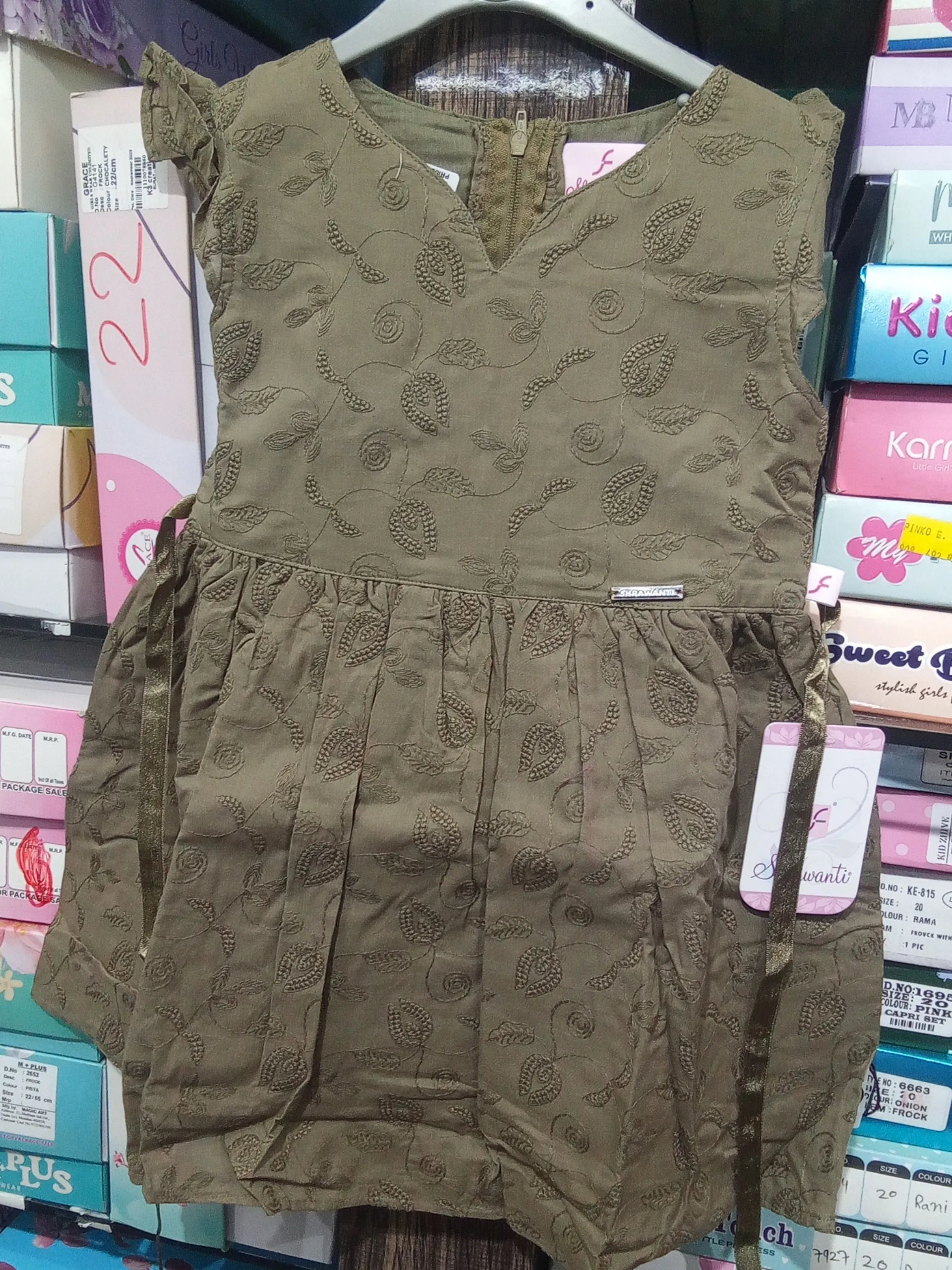 Embroidered Cotton Frock view 3