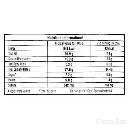 Pringles Potato Crisps - Sour Cream And Onion 107 g view 3