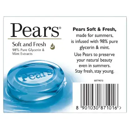 Pears Soft & Fresh Soap Bar 100 g view 2