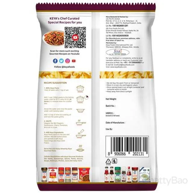 Keya Fusilli Pasta 400 g view 2