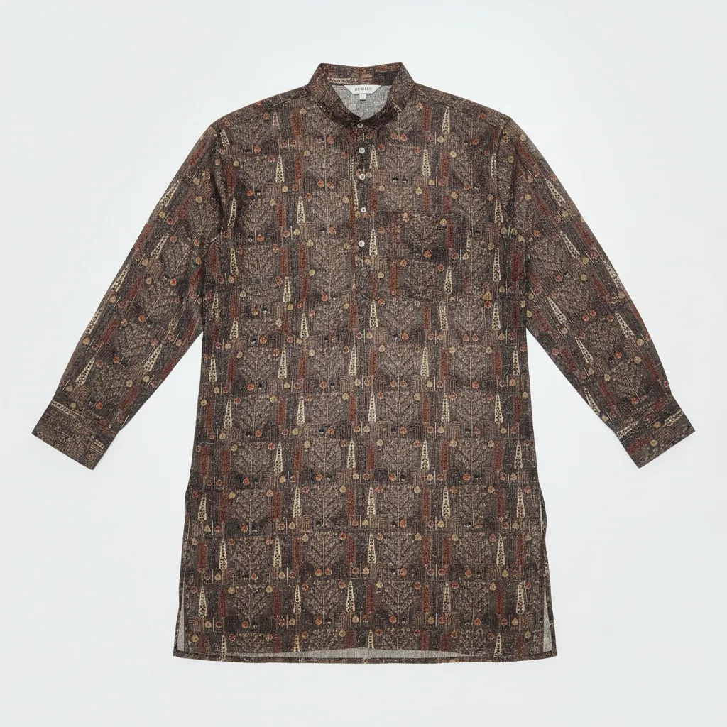 Chanderi Printed Ethnic Kurta view 2