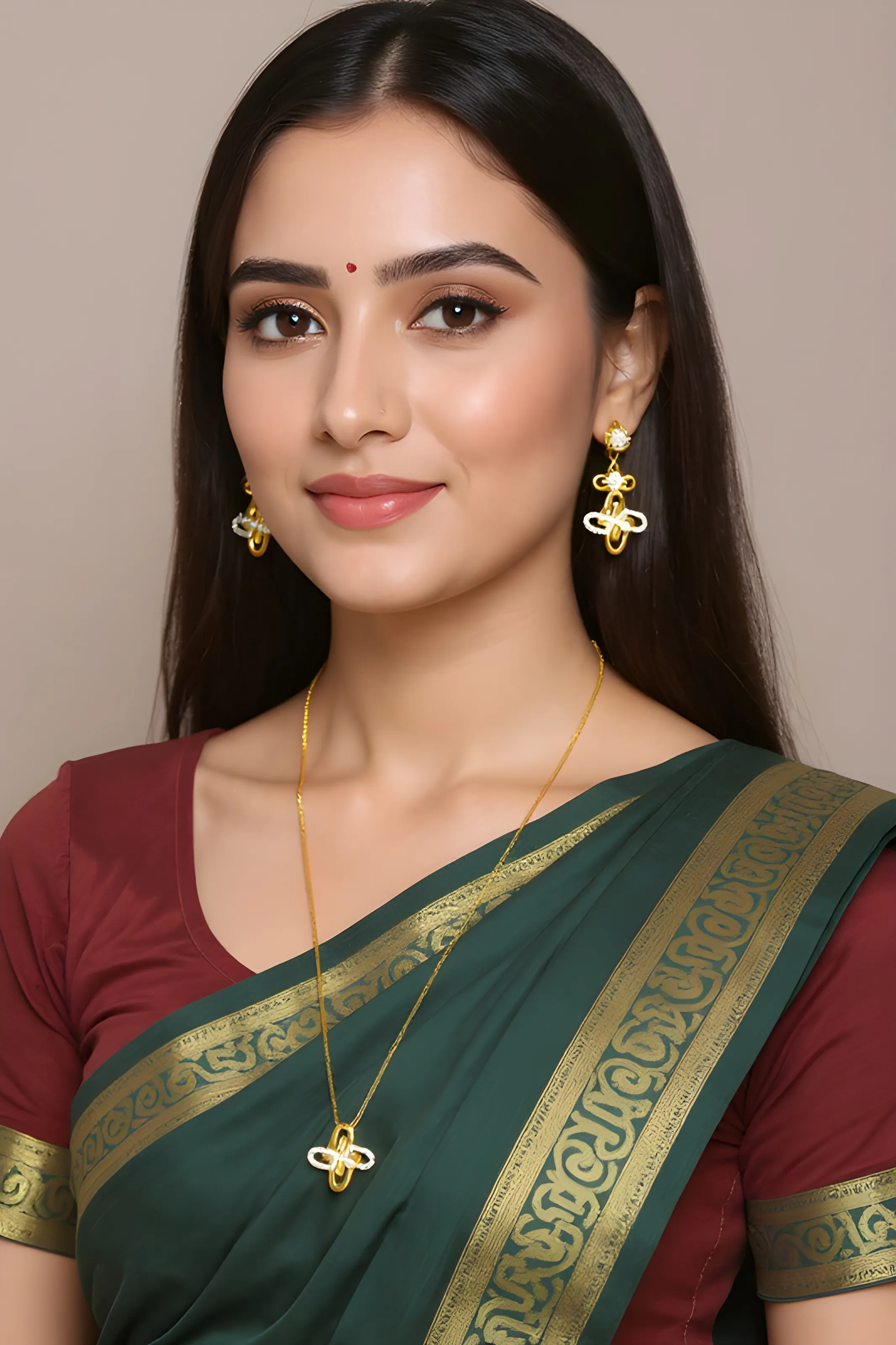 Gold Chain with Pendant & view 2