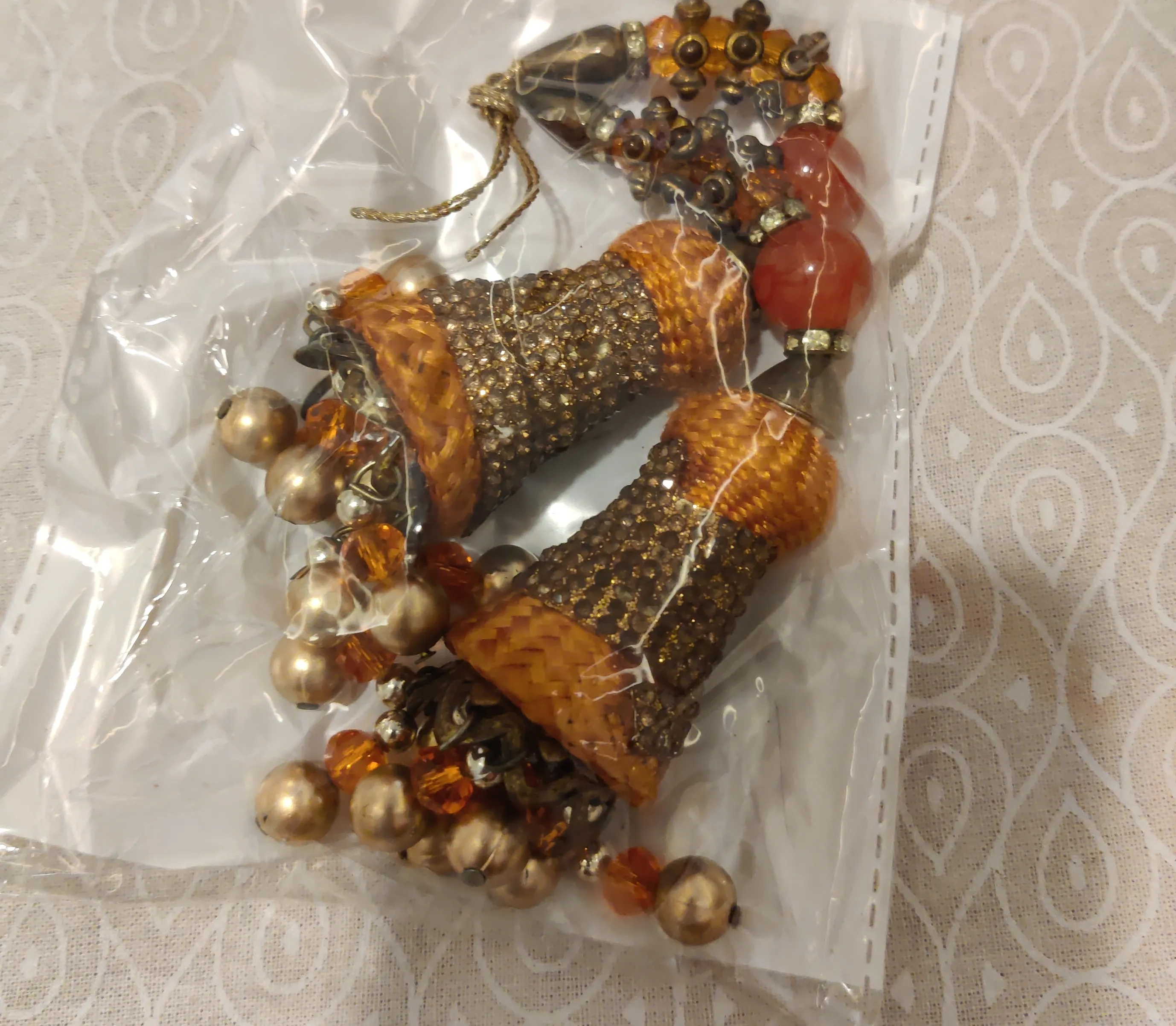 Decorative Orange  Tassels view 2