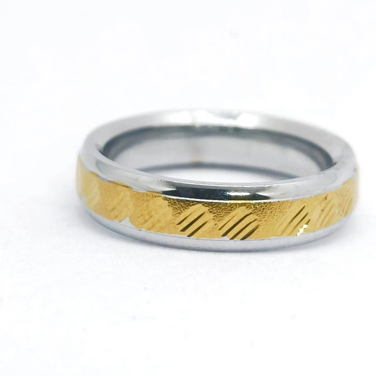 Silver and Gold plating Band Ring (AVSR-44) view 2