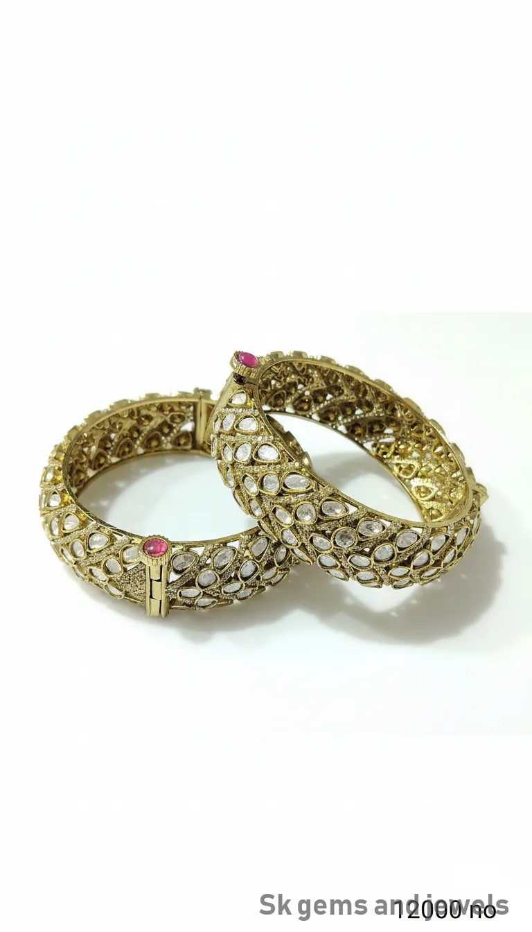 Gold-Tone Filigree Bangle Set view 2