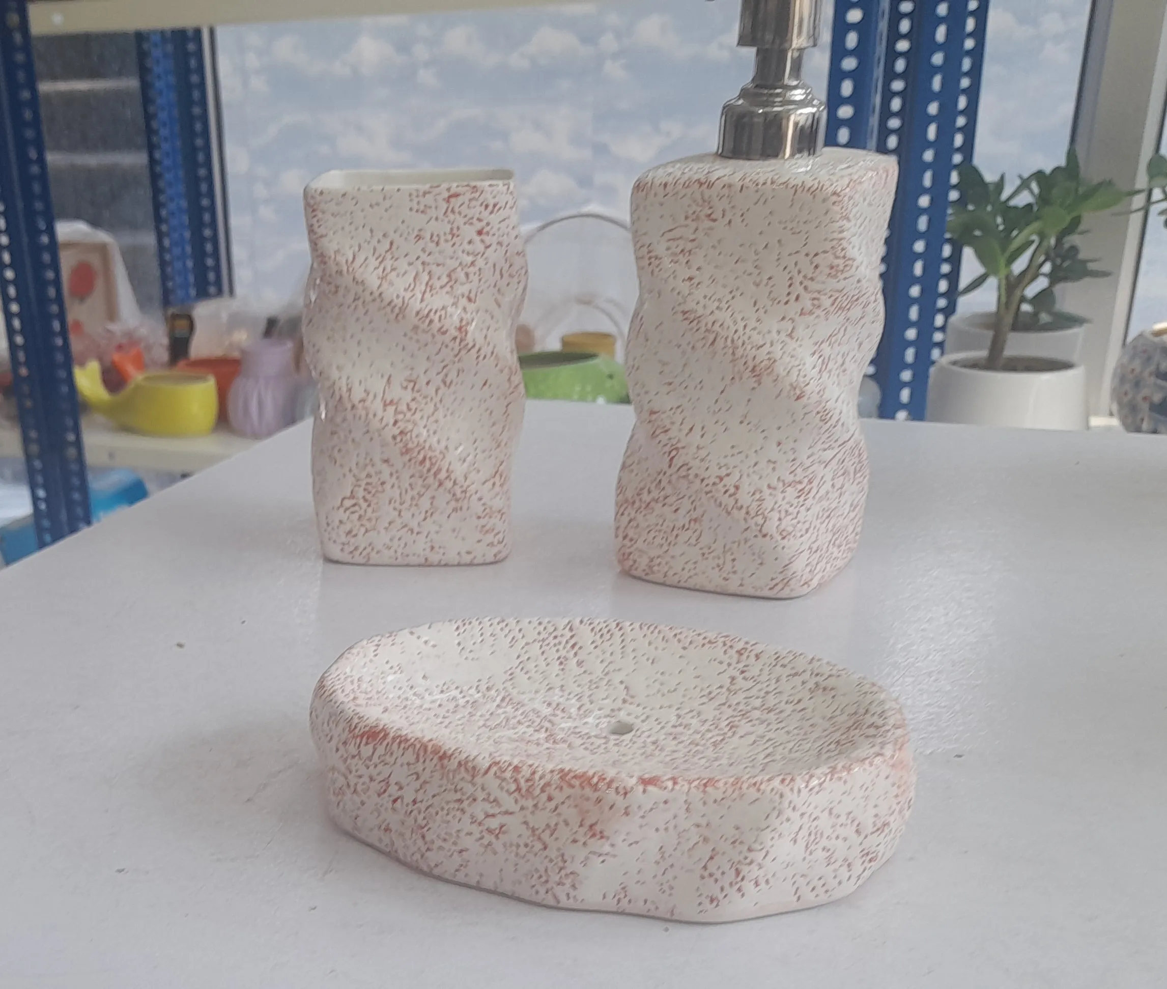 Ceramic Bathroom Set Set Of 03 Nos view 2