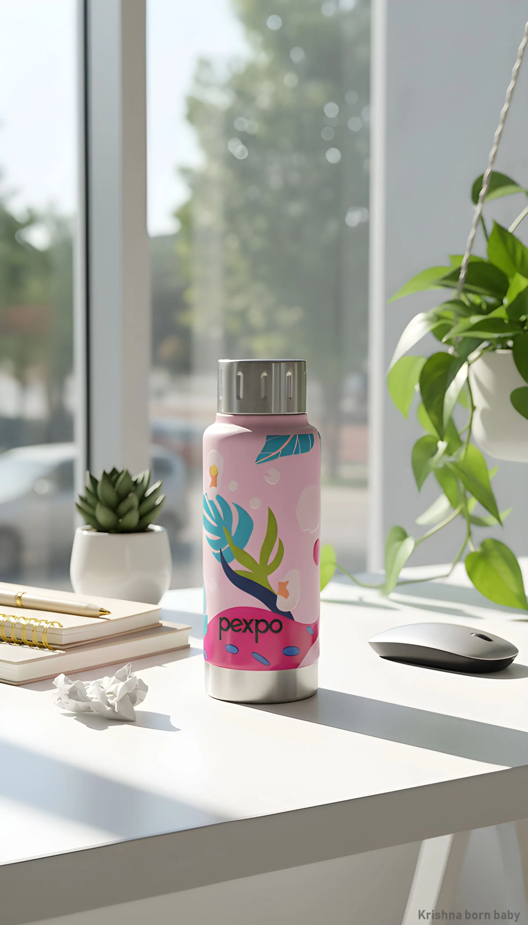 Pexpo Cameo 300 Water Bottle Pink view 2