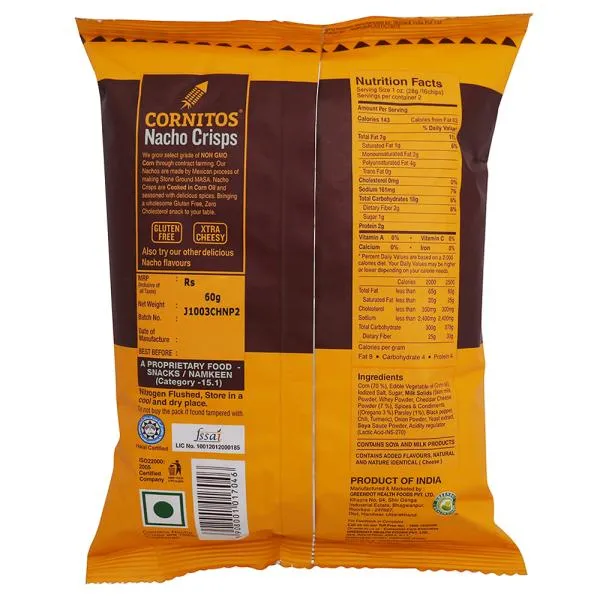 Cornitos Nacho Chips Cheese & Herbs 60 g view 2