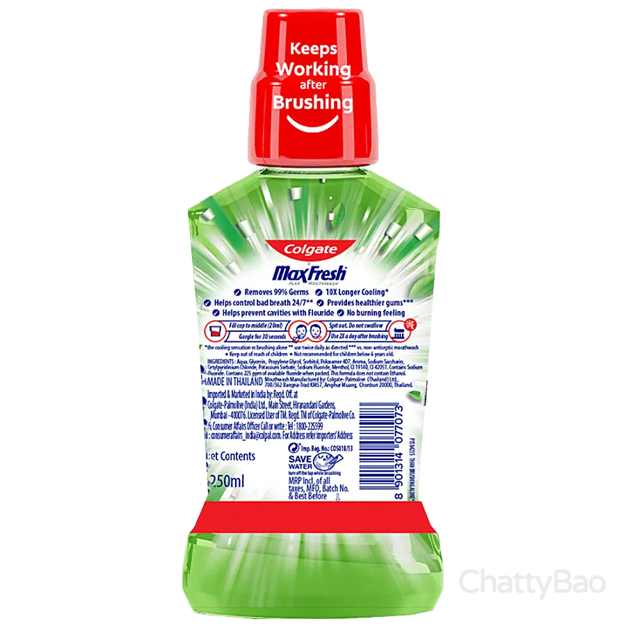 Colgate Mouthwash Maxfresh - Plax, Fresh Tea 250 ml view 2