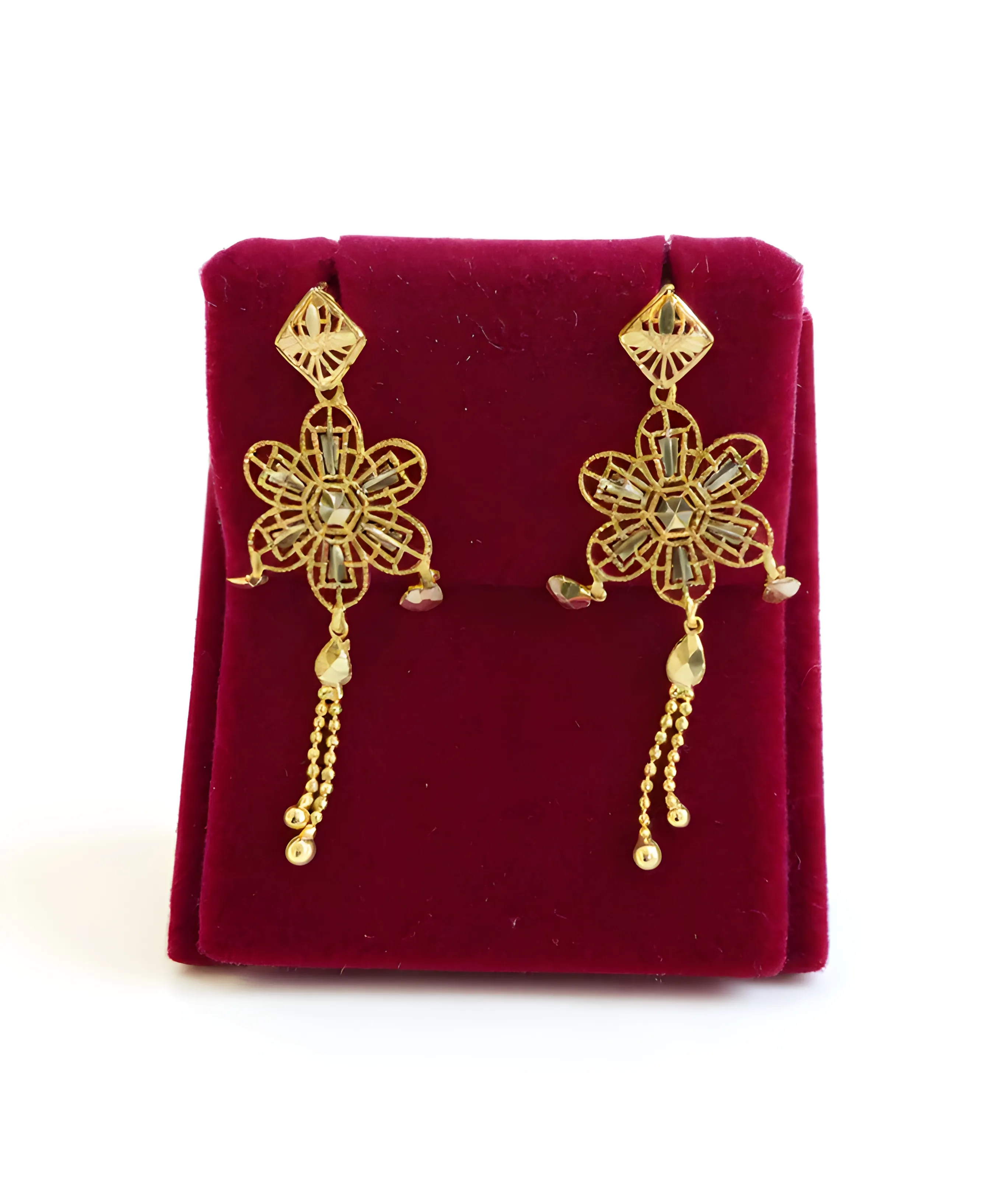 Gold Filigree Earrings view 2