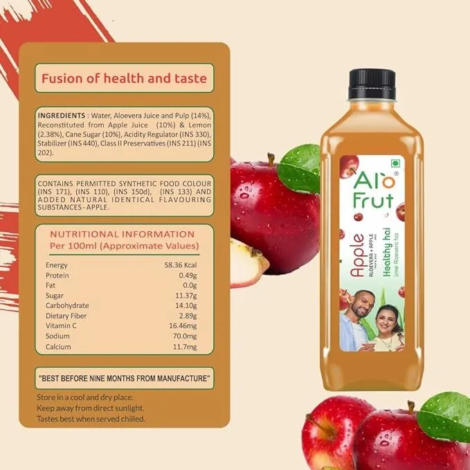 Alo Frut Apple Juice With Aloe Vera 1L view 3