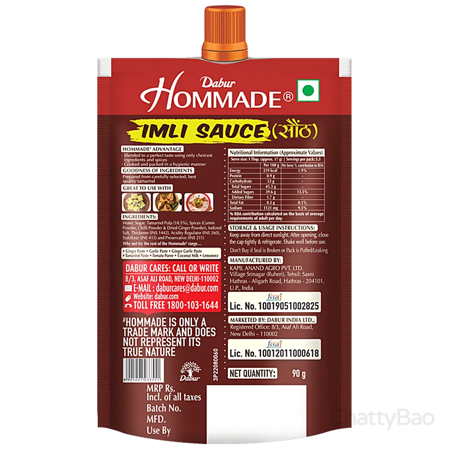 Dabur Hommade - Imli Sauce, Saunth 90 g view 2