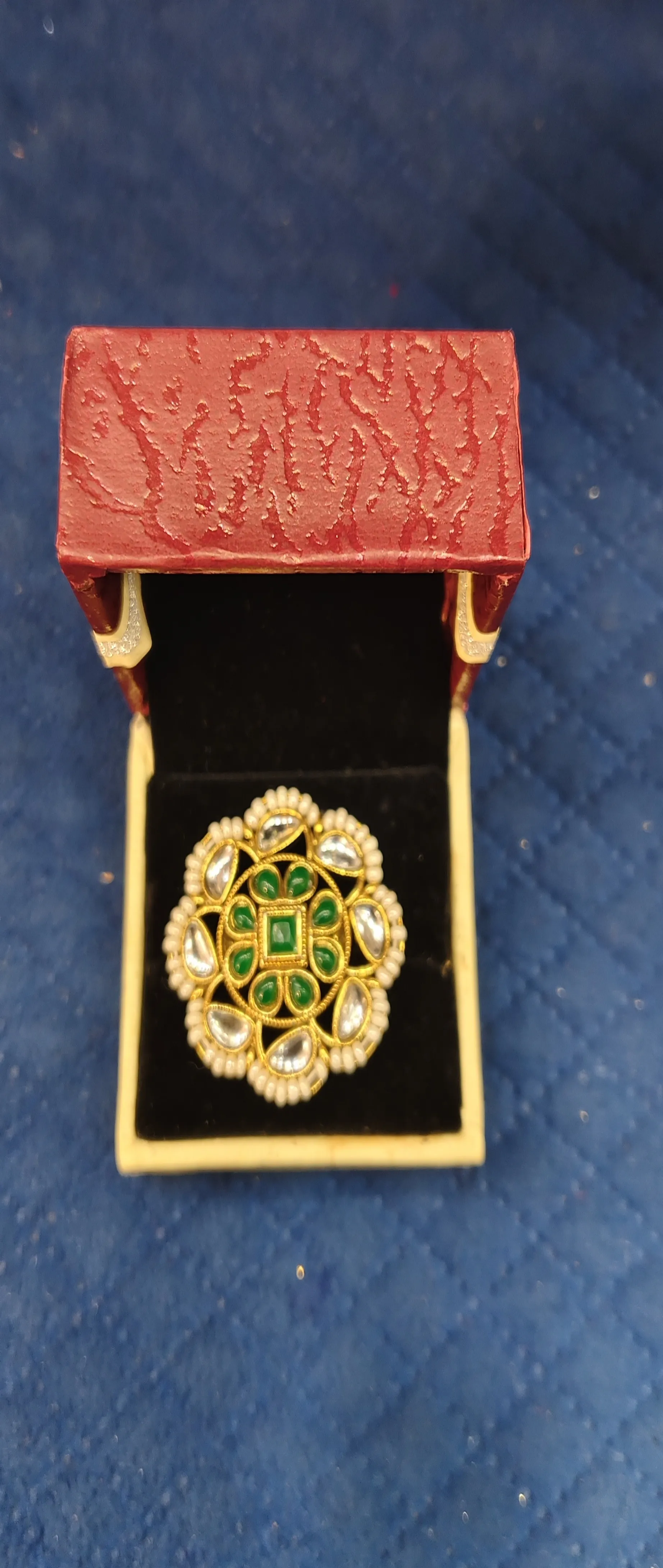 Decorative Kundan Ring view 2