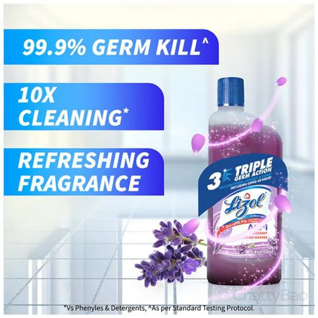 Lizol Disinfectant Surface & Floor Cleaner - Lavender 1 L view 4
