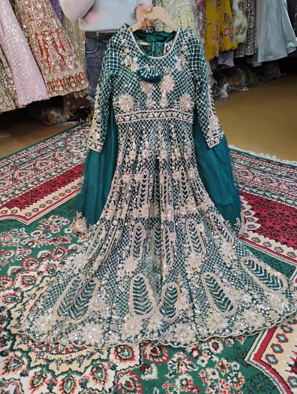 Embroidered Ethnic Gown Indowestern view 2