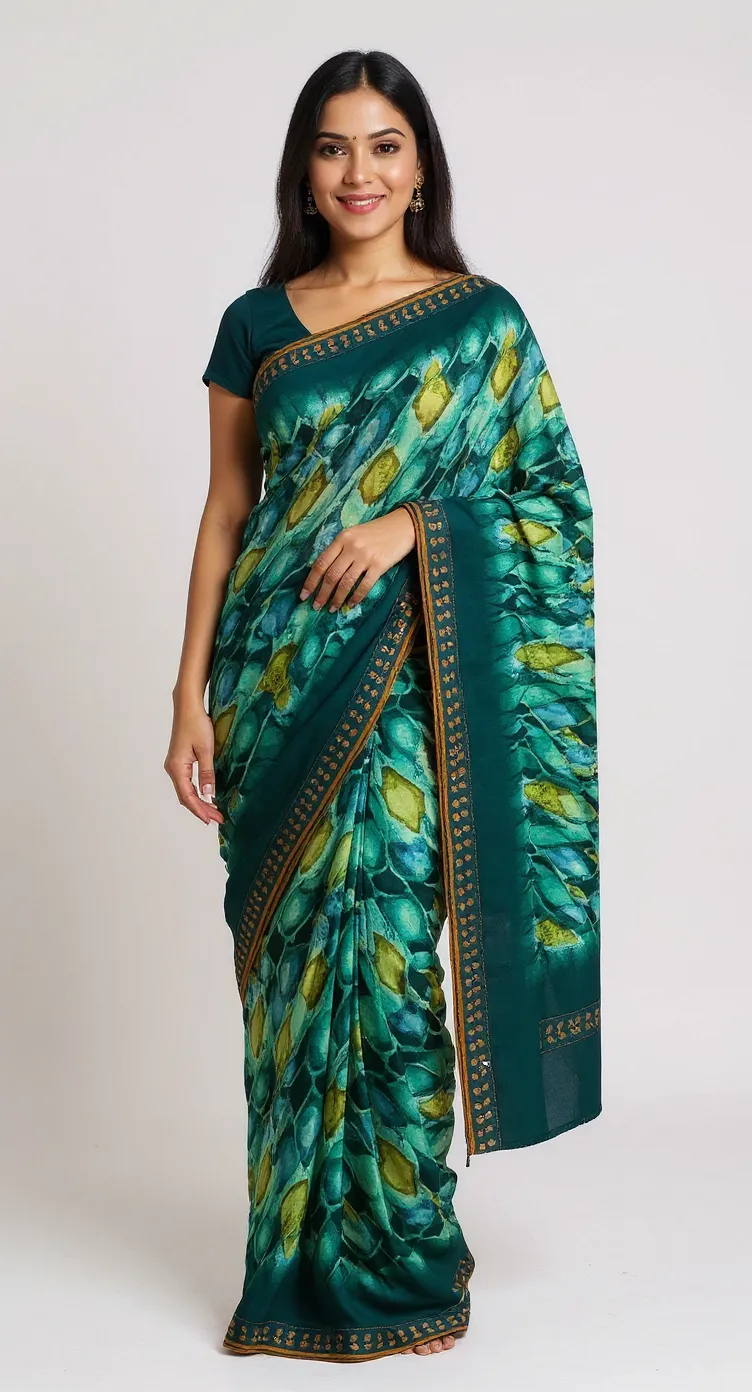 Elegant Printed Saree with Designer Border – Available in Multiple Colours