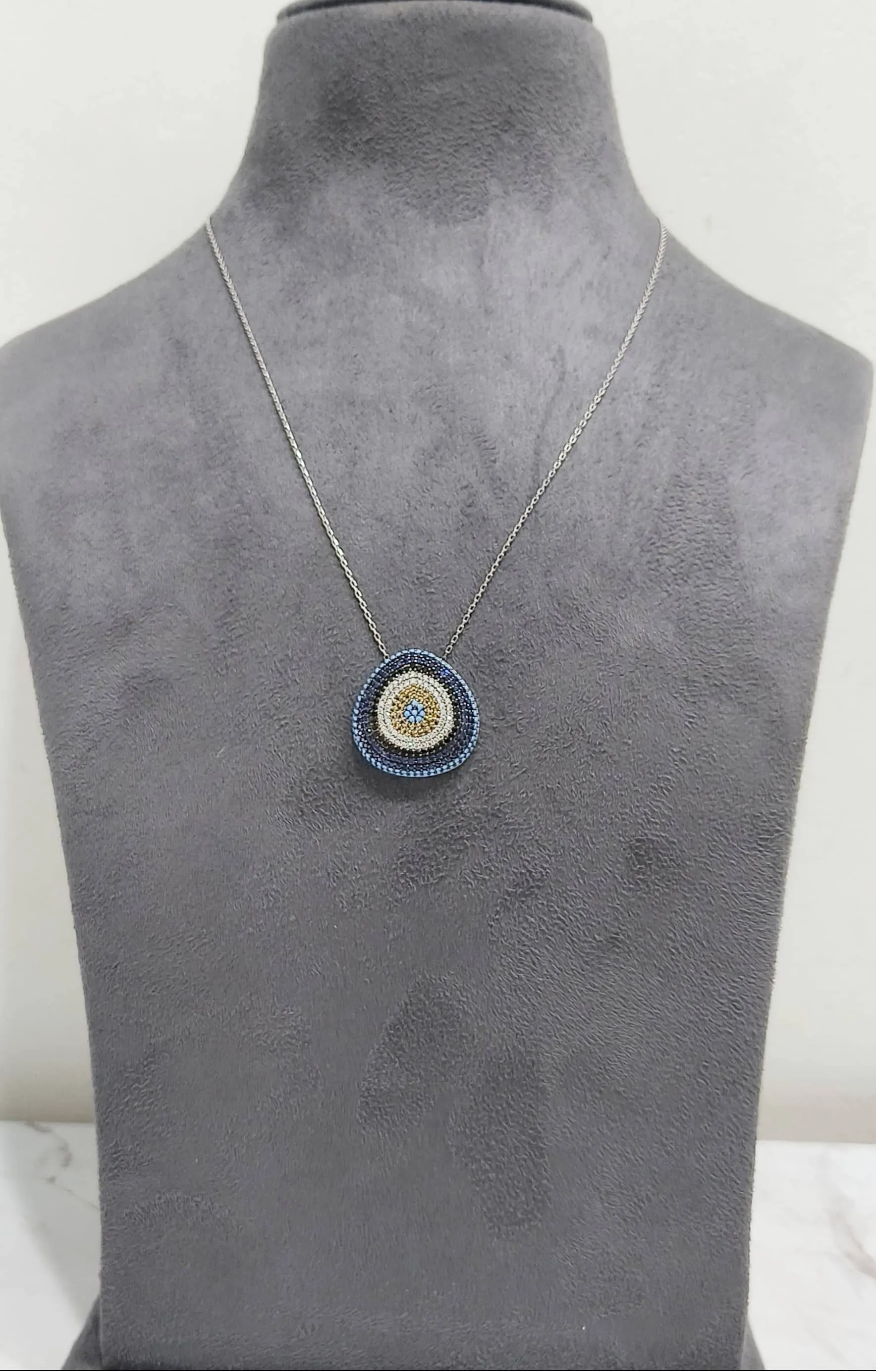Sapphire and Diamond Pendant Necklace (AVSPD-05/AVSER-04) view 2