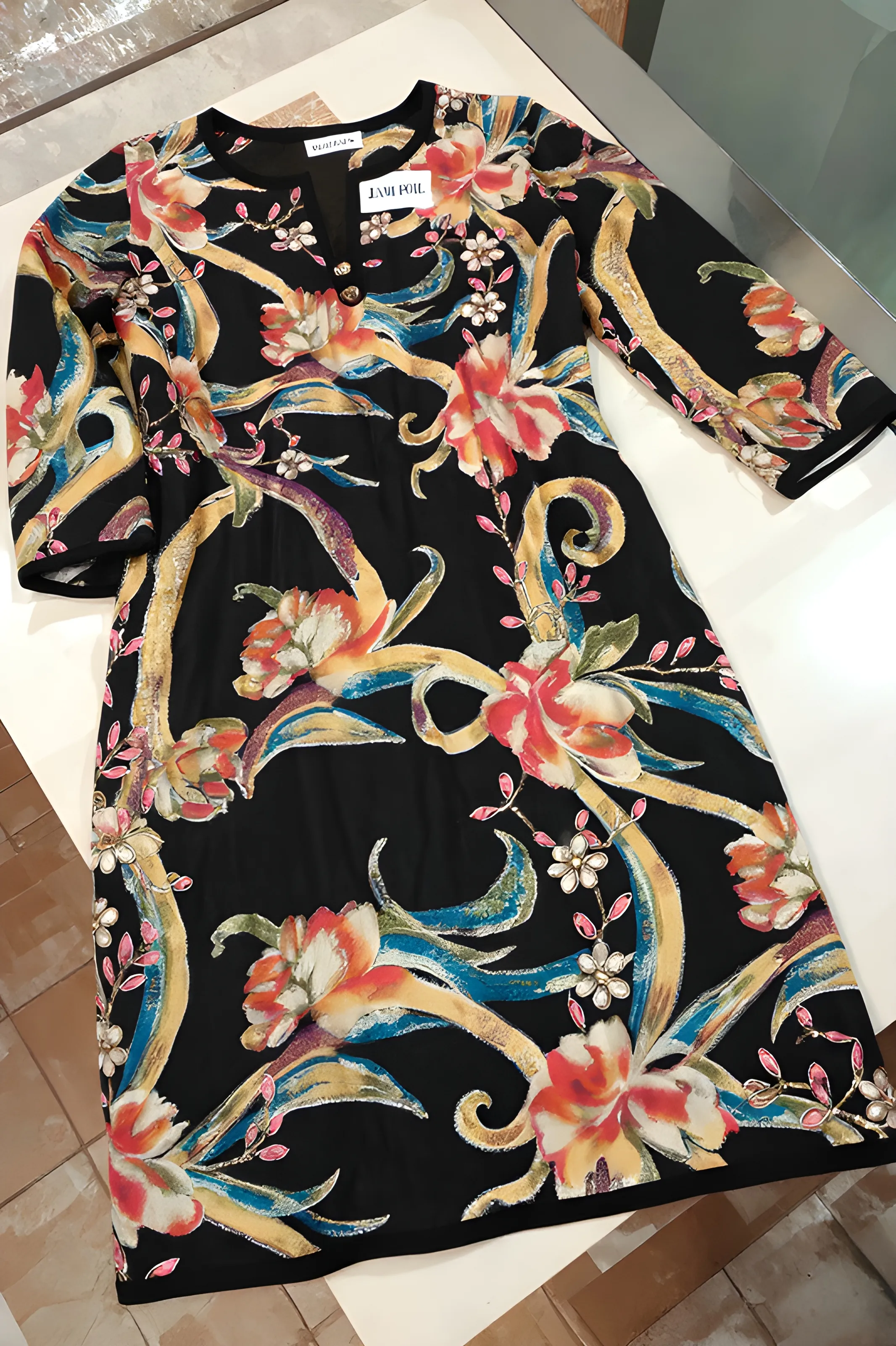 Jam Foil Embroidered Kurti view 2